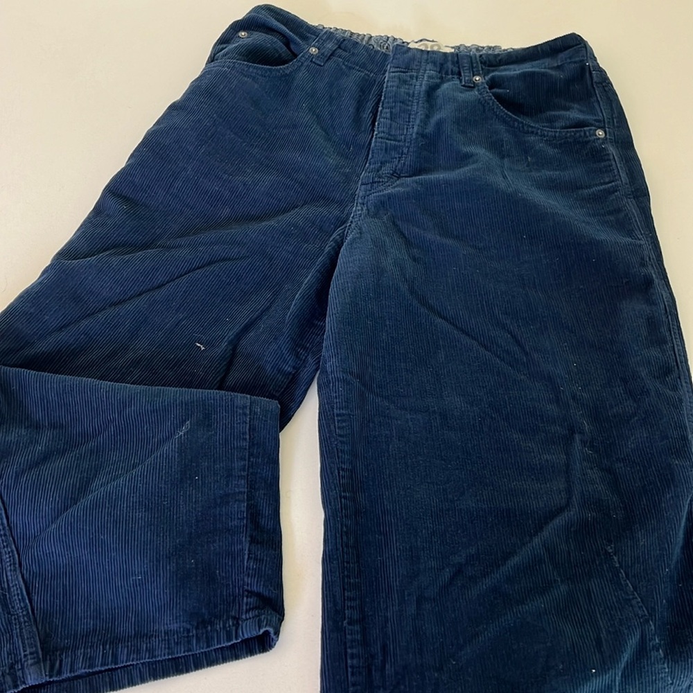 Free People Dark Navy Corduroy Straight-Leg Pants